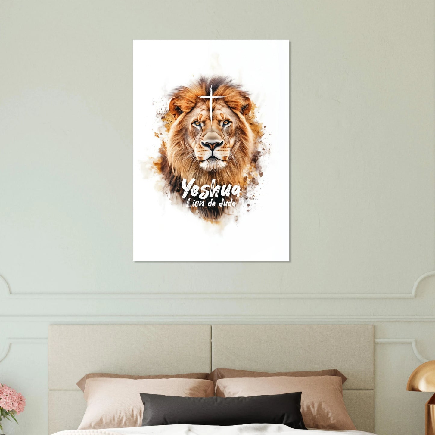 Poster d'art chrétien « Yeshua Lion de Juda » A1 chambre