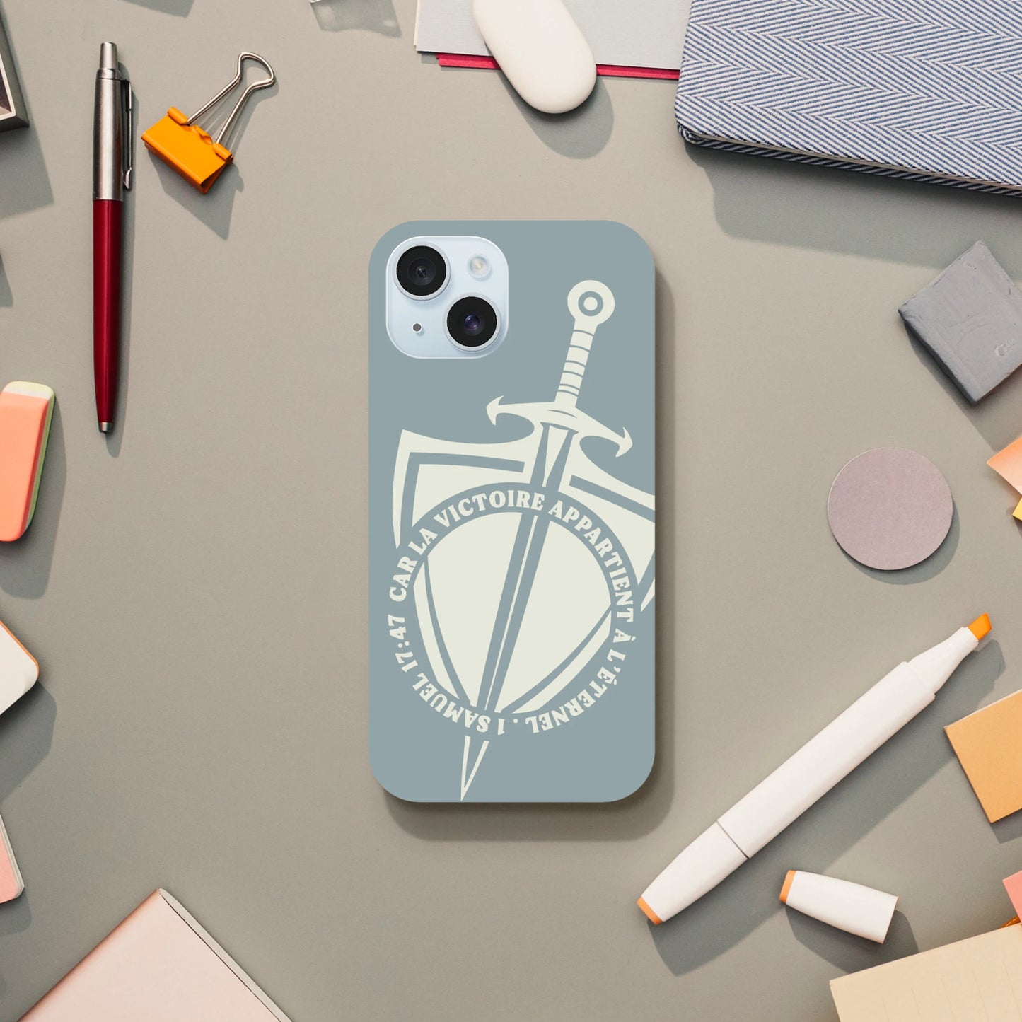 Visuel Coque iPhone chrétienne Slim « 1 Samuel 17:47 »