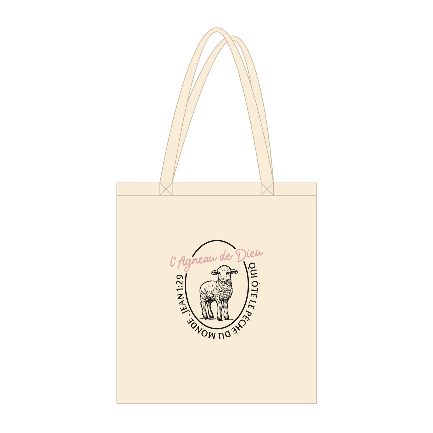 Tote bag chrétien en coton bio « Jean 1:29 » zoom
