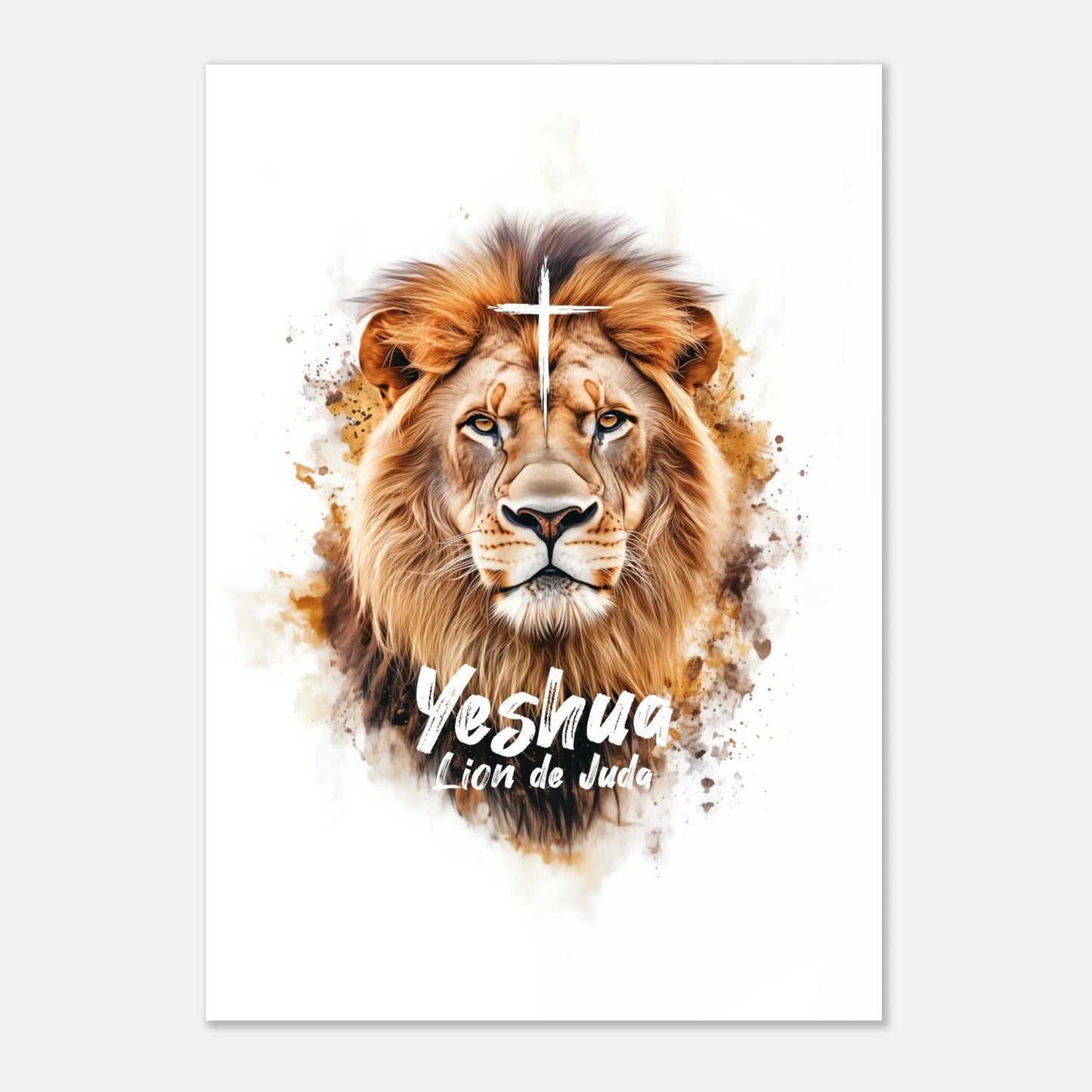 Poster d'art chrétien « Yeshua Lion de Juda » A2