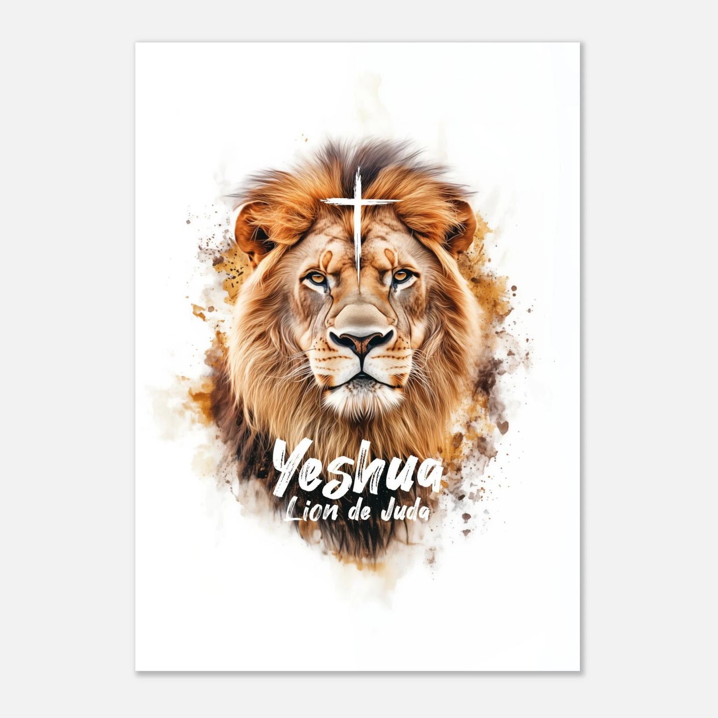 Poster d'art chrétien « Yeshua Lion de Juda » A4
