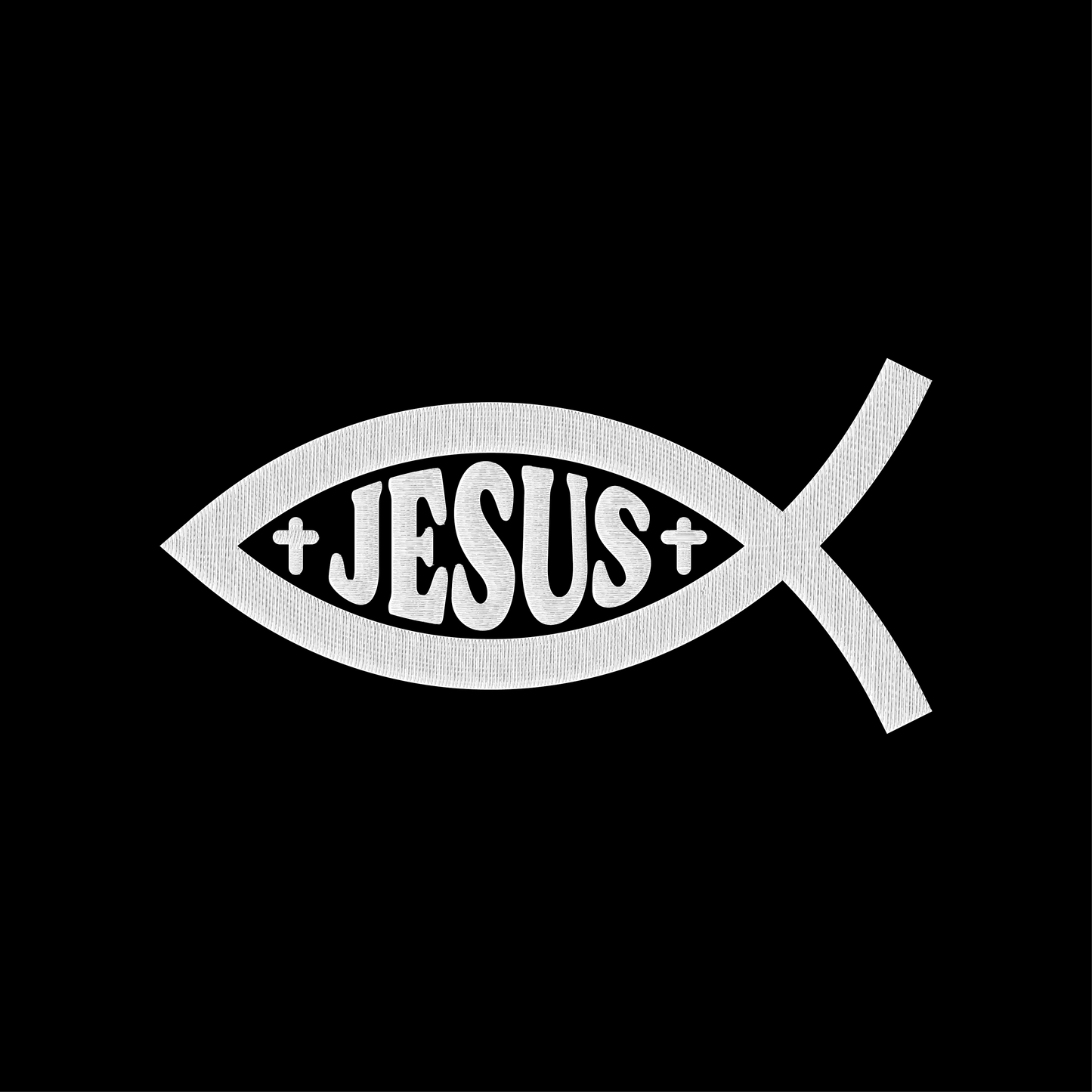 Zoom visuel Sweat-shirt chrétien brodé « Ichthus »