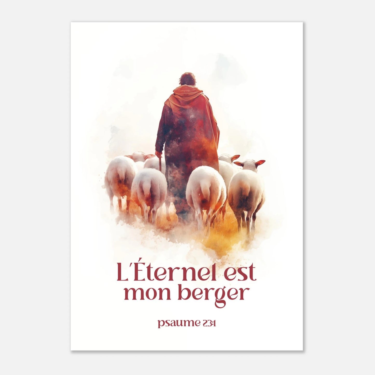 Poster d'art chrétien « Psaume 23:1 » A3