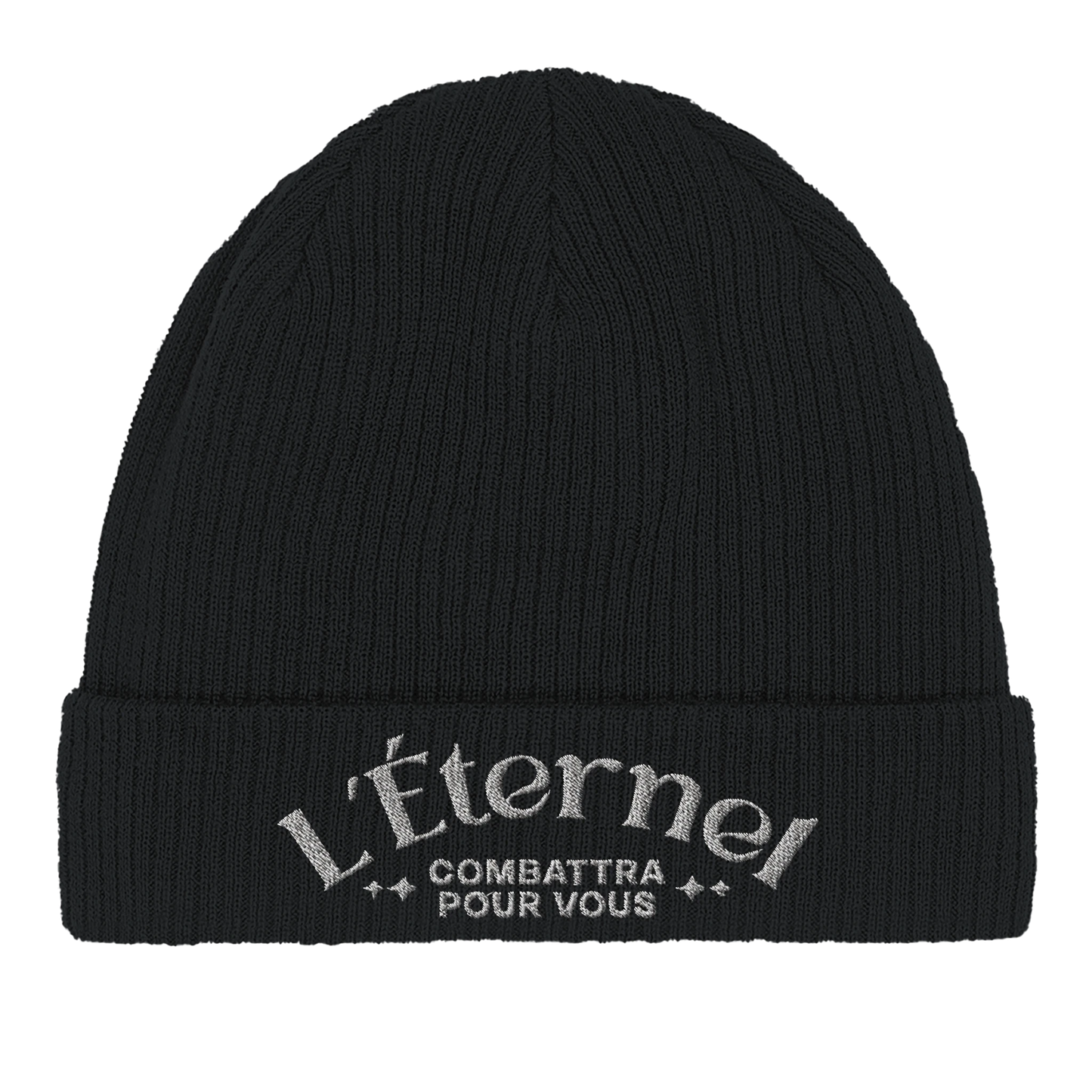 Bonnet chrétien en coton Bio « Deutéronome 3:22 » noir