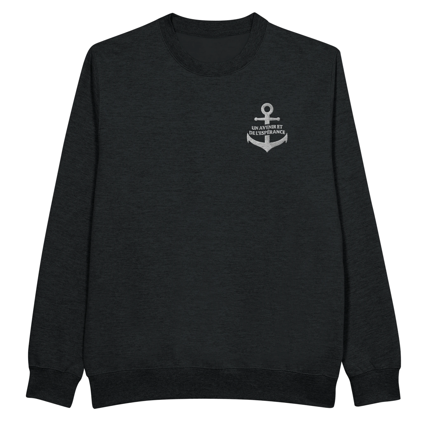 Sweat-shirt chrétien homme brodé « Jérémie 29:11 » noir face