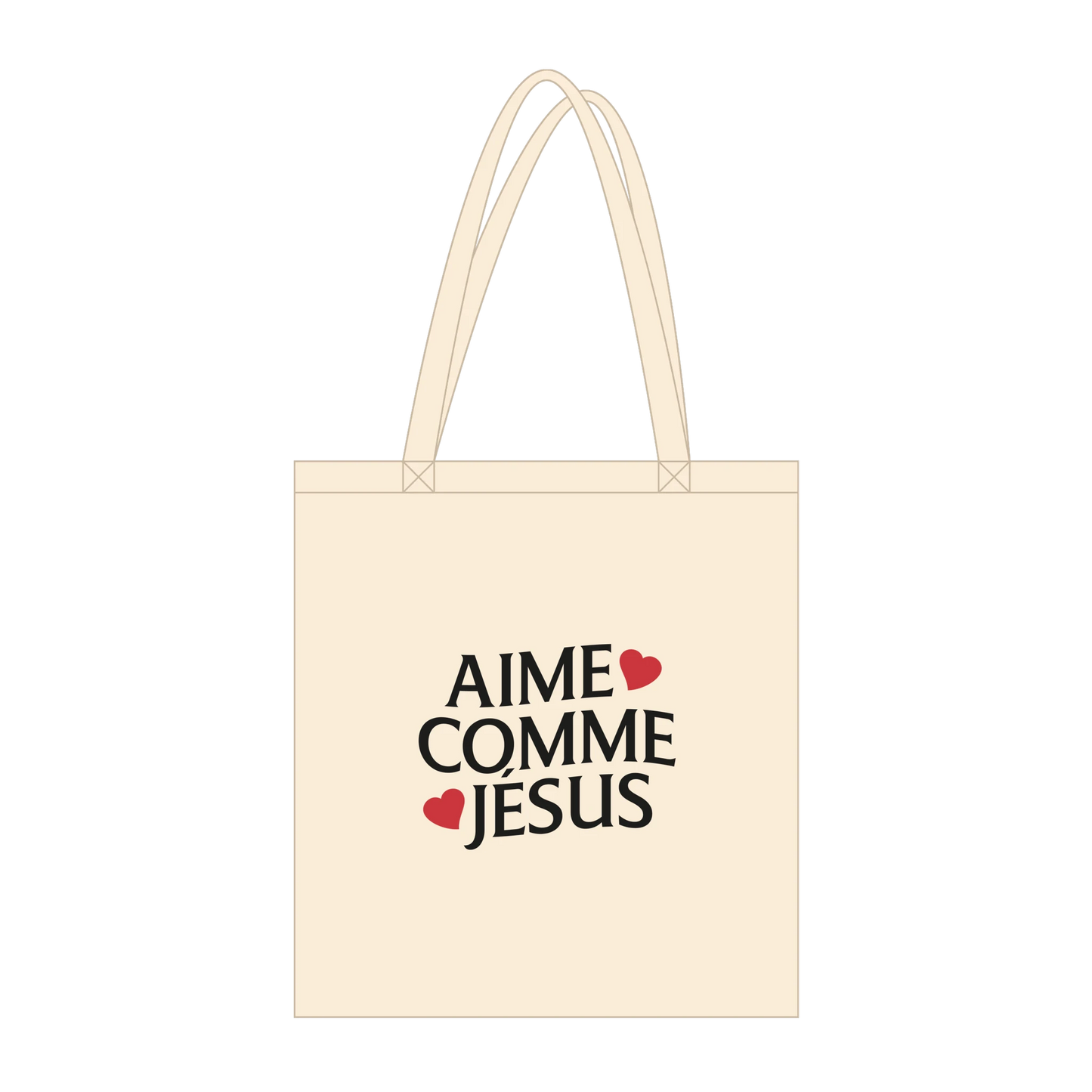 Tote bag chrétien en coton bio « Aime comme Jésus » zoom