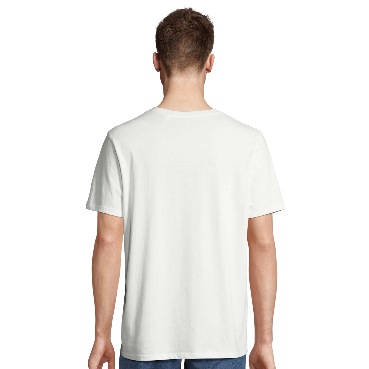 T-shirt chrétien homme en coton bio « Psaume 23:1 » blanc dos