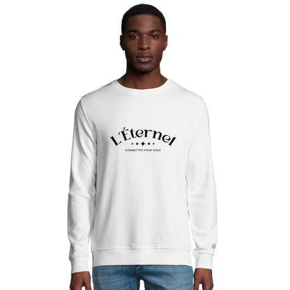Sweat-shirt chrétien homme en coton bio « Deutéronome 3:22 » blanc face