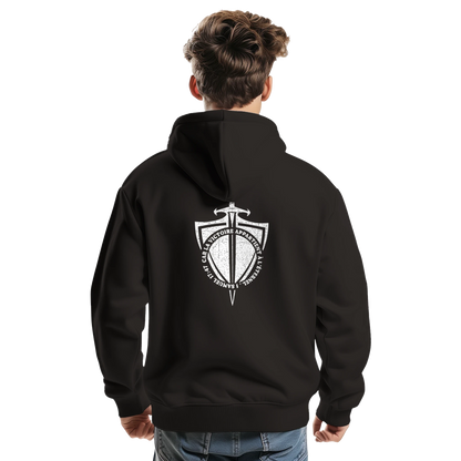 Sweat à capuche chrétien homme « 1 Samuel 17:47 » noir dos