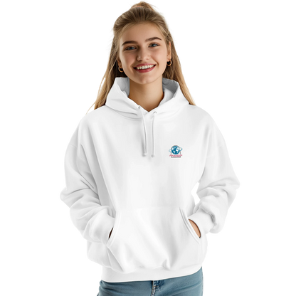 Sweat à capuche chrétien femme « Actes 1:8 » blanc face