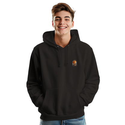 Sweat à capuche chrétien homme « Yeshua Lion de Juda » noir face