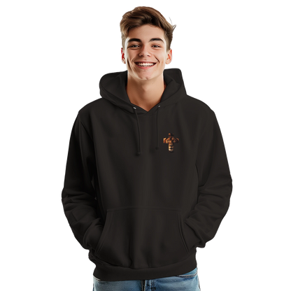Sweat à capuche chrétien homme « Lion YHWH » noir face