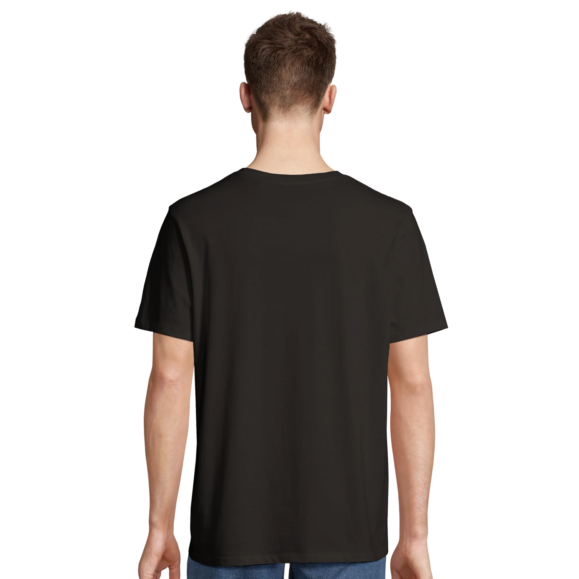 T-shirt chrétien homme en coton bio « YHWH » noir dos