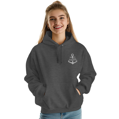 Sweat à capuche chrétien femme brodé « Jérémie 29:11 » charbon face
