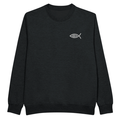 Sweat-shirt chrétien homme brodé « Ichthus » noir face