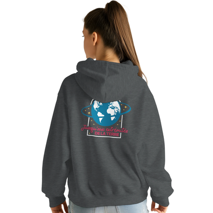 Sweat à capuche chrétien femme « Actes 1:8 » charbon dos