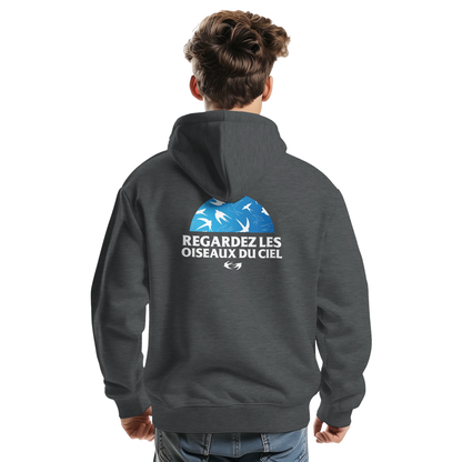 Sweat à capuche chrétien homme « Matthieu 6:26 » charbon dos