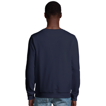 Sweat-shirt chrétien homme en coton bio « Sacré-Cœur » bleu marine dos