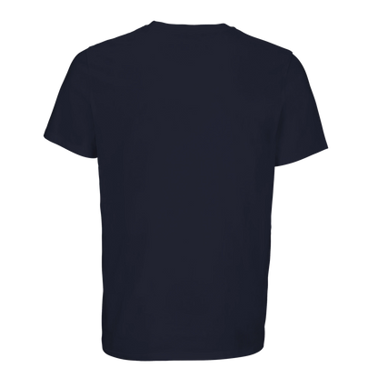 T-shirt chrétien femme brodé en coton bio « Ichthus » bleu marine dos