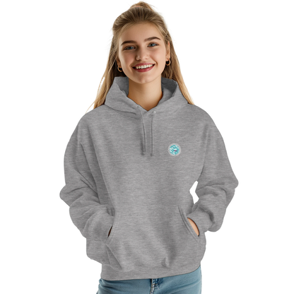 Sweat à capuche chrétien femme « Romains 12:2 » gris chiné face