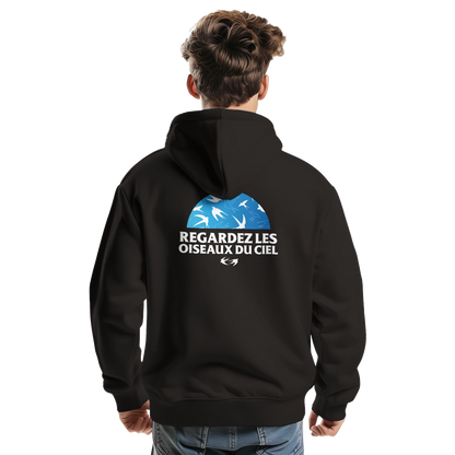 Sweat à capuche chrétien homme « Matthieu 6:26 » noir dos