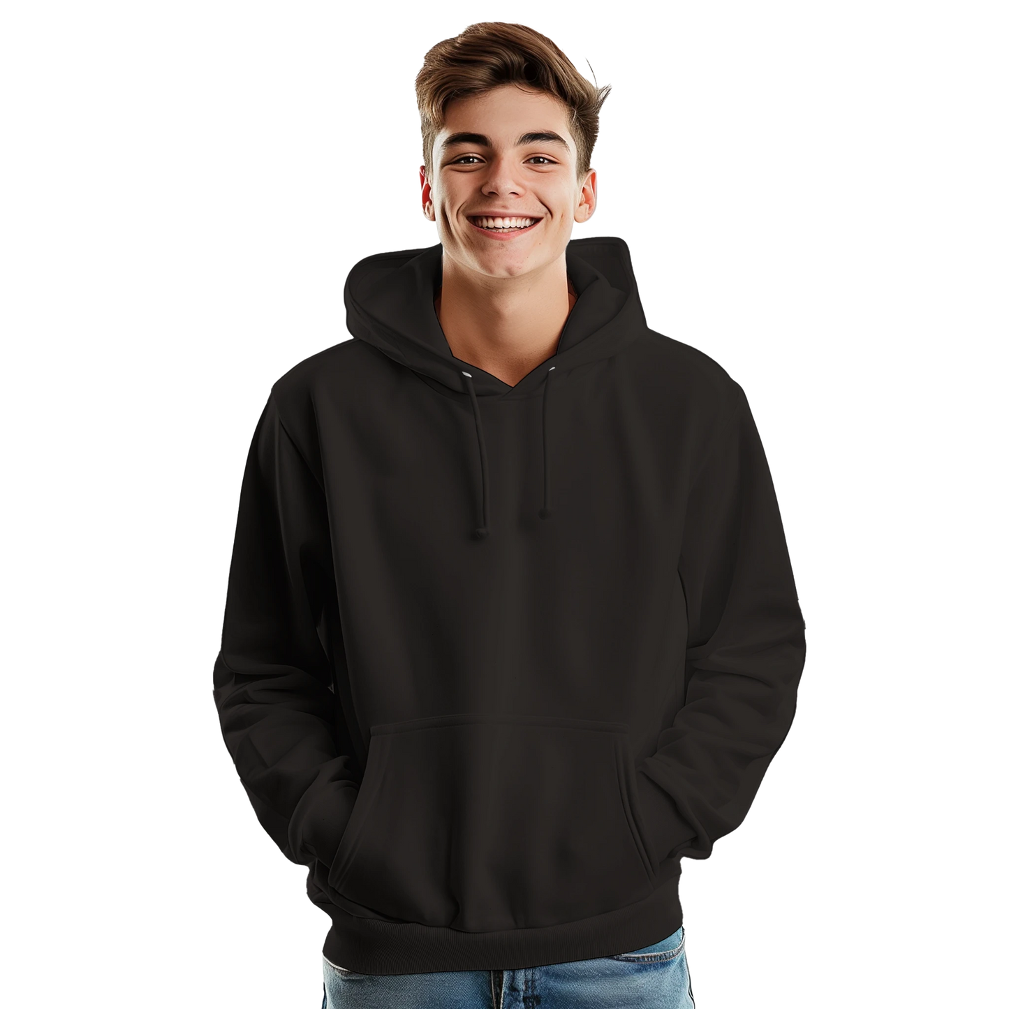 Sweat à capuche chrétien homme « Esaïe 41:10 » noir face