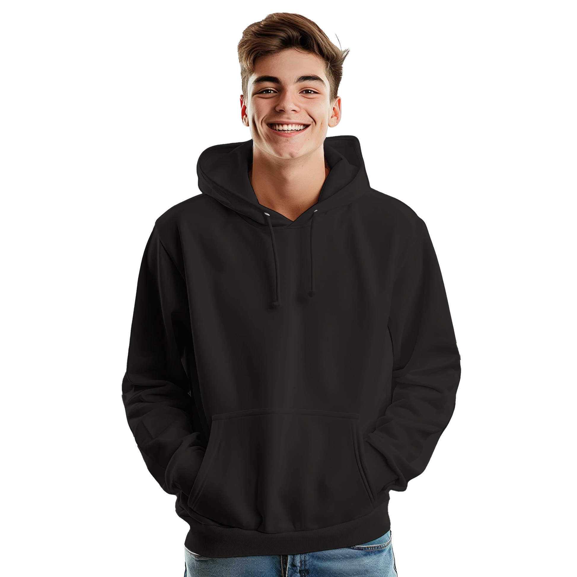 Sweat à capuche chrétien homme « Esaïe 41:10 » noir face