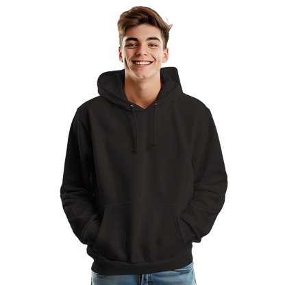 Sweat à capuche chrétien homme « Esaïe 41:10 » noir face