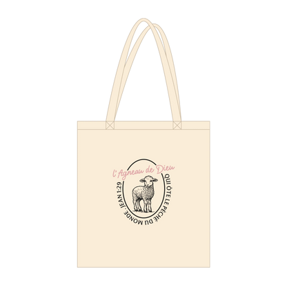 Tote bag chrétien en coton bio « Jean 1:29 » zoom