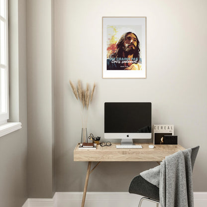 Poster chrétien premium encadré « Marc 5:36 » bureau A1 cadre bois
