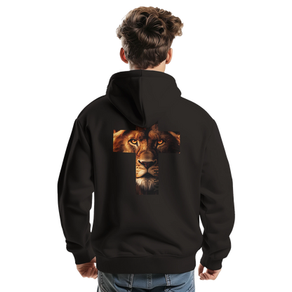 Sweat à capuche chrétien homme « Lion YHWH » noir dos