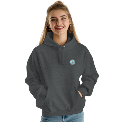 Sweat à capuche chrétien femme « Romains 12:2 » charbon face
