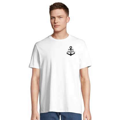 T-shirt chrétien homme brodé en coton bio « Jérémie 29:11 » blanc face