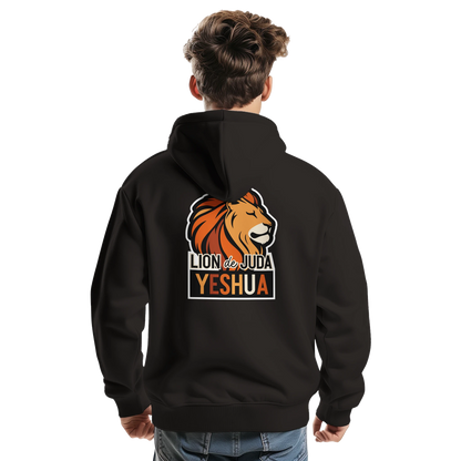 Sweat à capuche chrétien homme « Yeshua Lion de Juda » noir dos