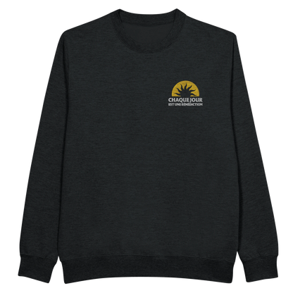 Sweat-shirt chrétien homme brodé « Chaque Jour est une Bénédiction » noir face