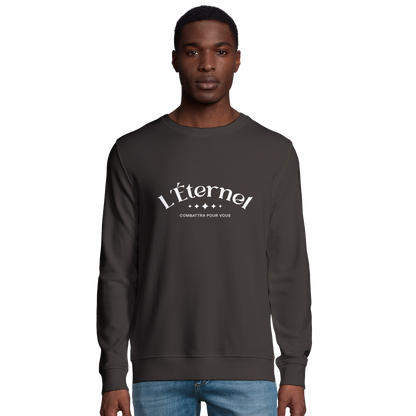 Sweat-shirt chrétien homme en coton bio « Deutéronome 3:22 » charbon face