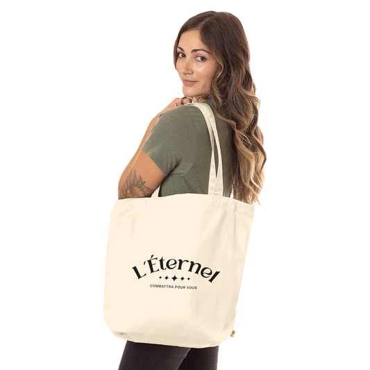 Tote bag chrétien en coton bio « Deutéronome 3:2 » présentation