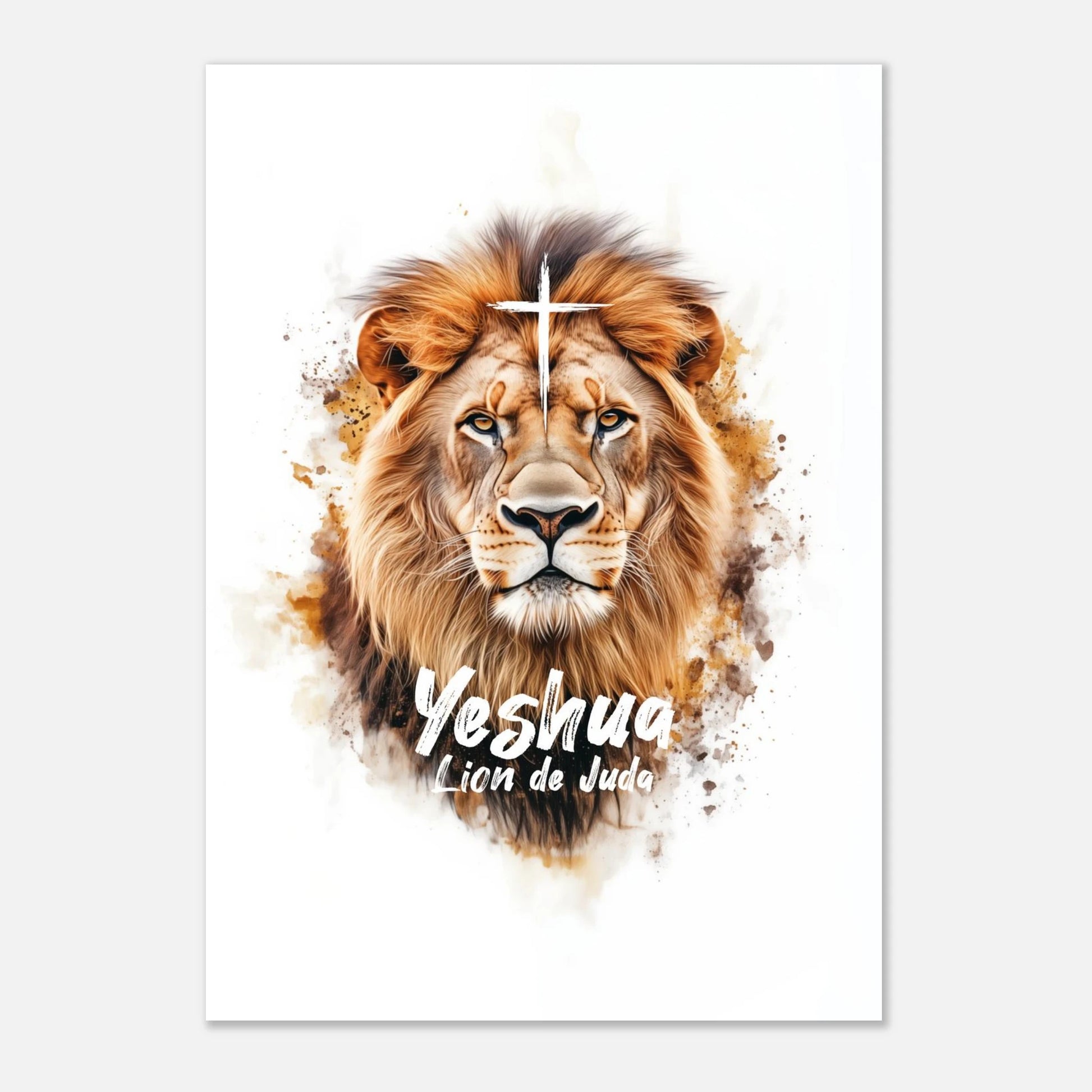 Poster d'art chrétien « Yeshua Lion de Juda » A4
