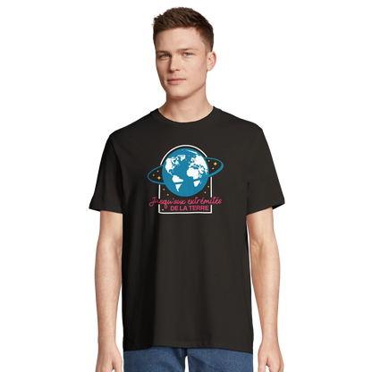 T-shirt chrétien homme en coton bio « Actes 1:8 » noir face