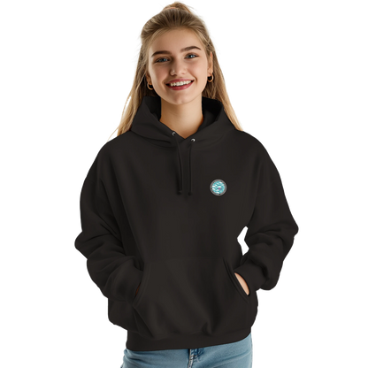 Sweat à capuche chrétien femme « Romains 12:2 » noir face