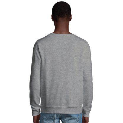 Sweat-shirt chrétien homme en coton bio « Deutéronome 3:22 » gris chiné dos