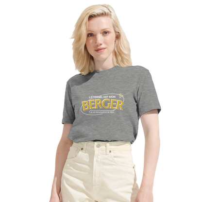 T-shirt chrétien femme en coton bio « Psaume 23:1 » gris chiné face