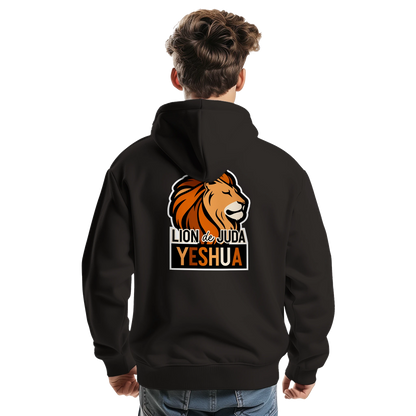Sweat à capuche chrétien homme « Yeshua Lion de Juda » noir dos