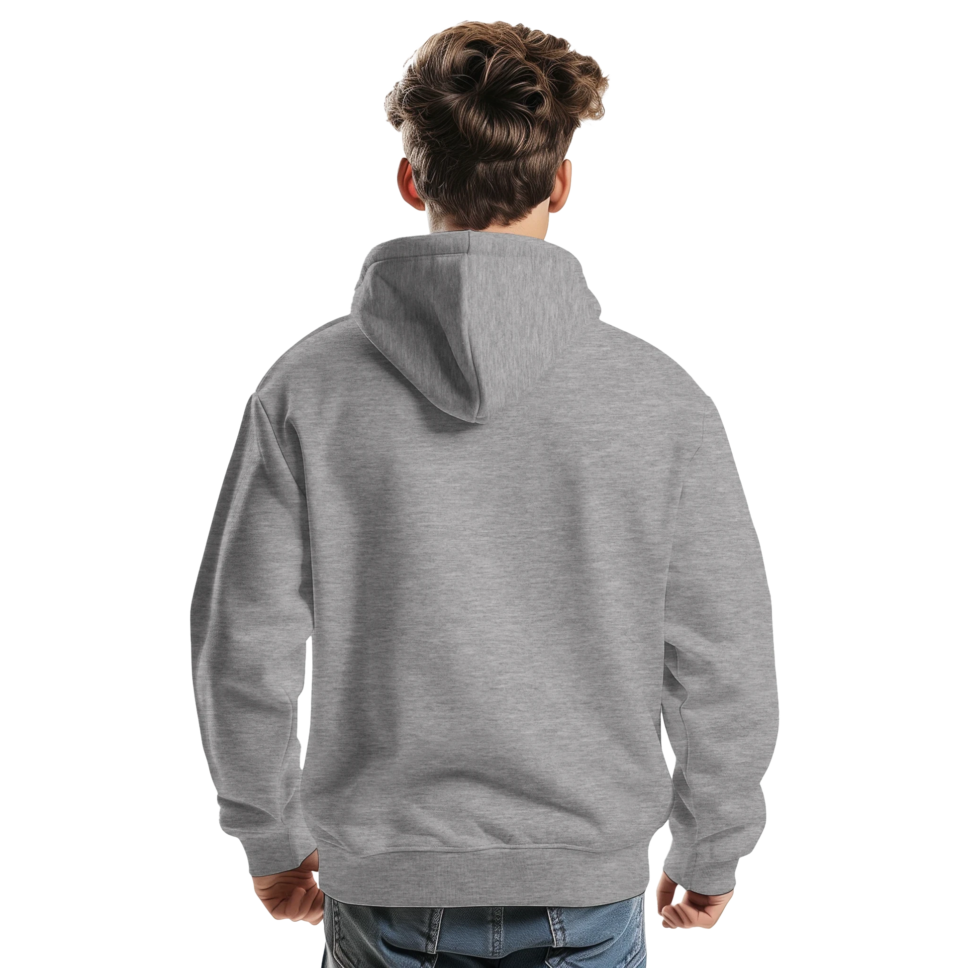 Sweat à capuche chrétien homme « YHWH » gris chiné dos