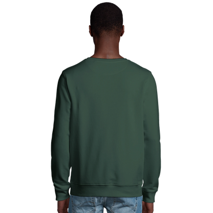 Sweat-shirt chrétien homme en coton bio « Jean 14:27 » vert bouteille dos