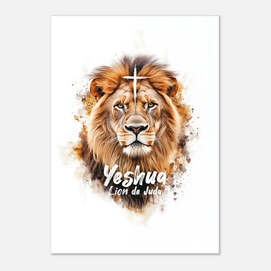 Poster d'art chrétien « Yeshua Lion de Juda » A1