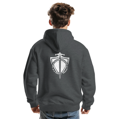 Sweat à capuche chrétien homme « 1 Samuel 17:47 » charbon dos