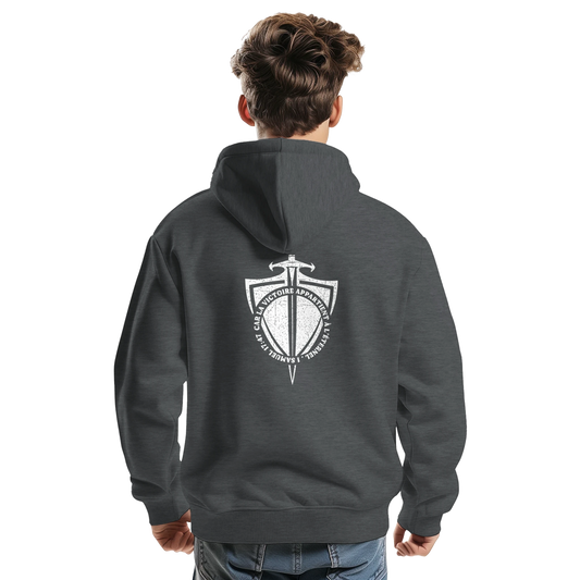 Sweat à capuche chrétien homme « 1 Samuel 17:47 » charbon dos