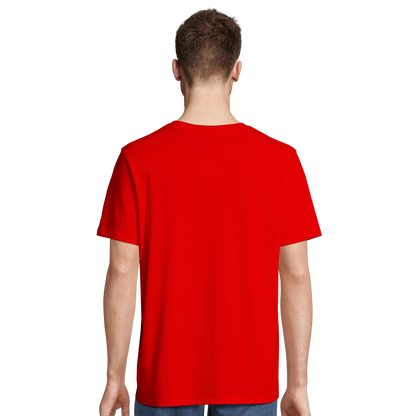 T-shirt chrétien homme en coton bio « Deutéronome 3:22 » rouge dos