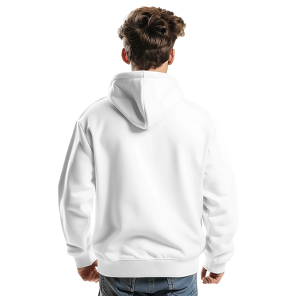 Sweat à capuche chrétien homme brodé « Jésus est Roi » blanc dos